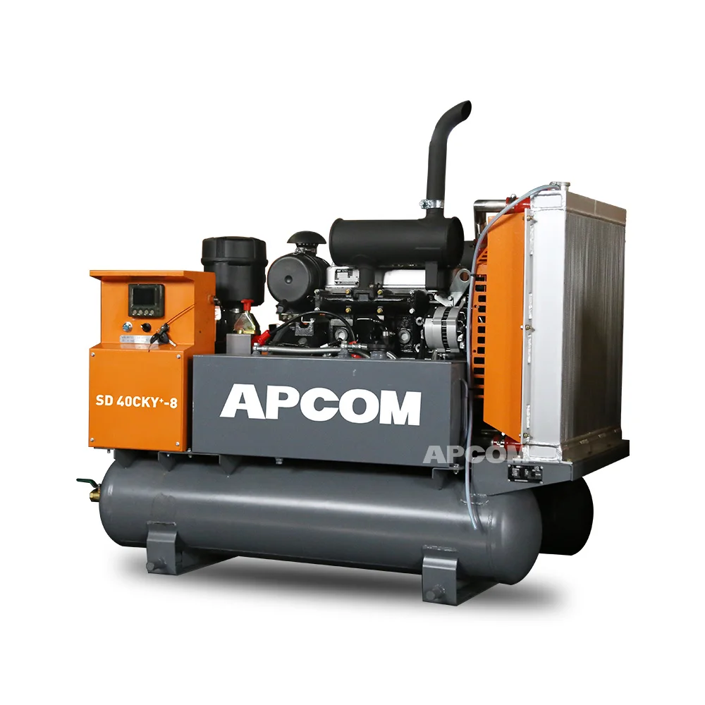 APCOM SD 40CKY-8 мобильный дизельный винтовой воздушный компрессор 185cfm 185 cfm 5m3 8bar 116psi дизельные компрессоры