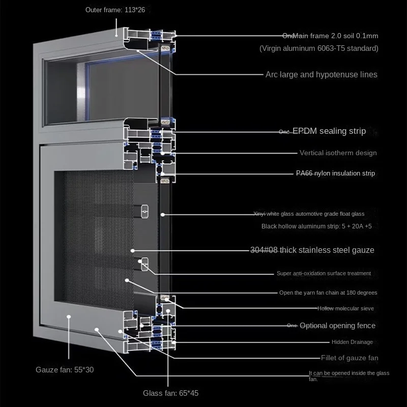 Soundproof House Exterior patio glass door portable system aluminum windows and doors
