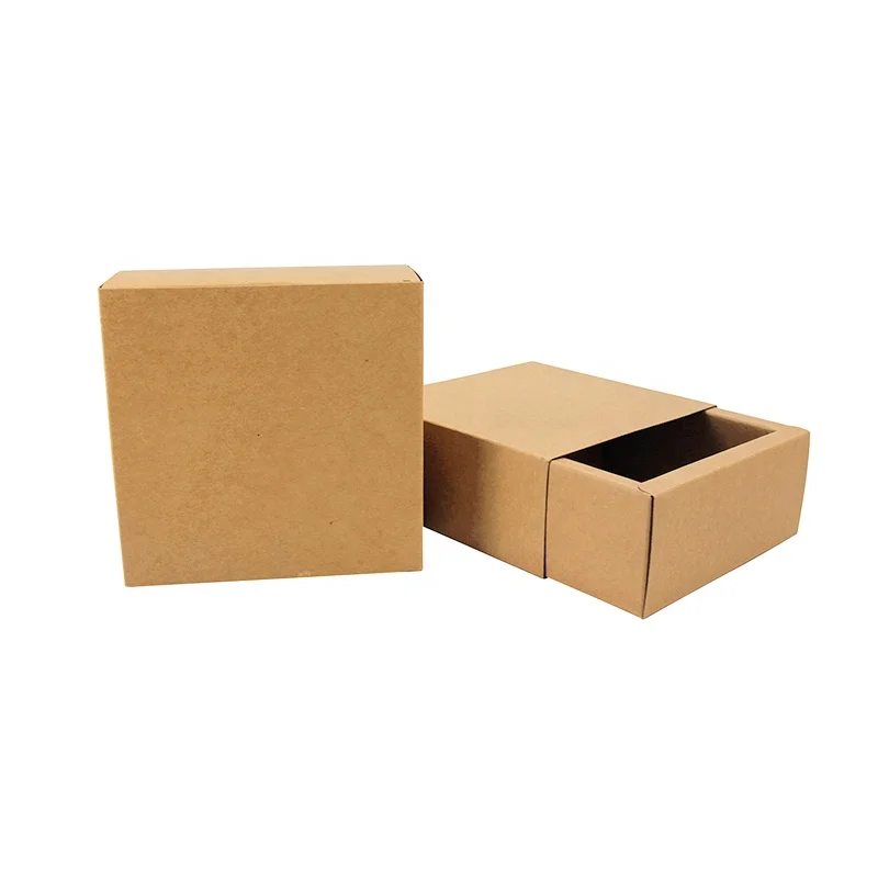 Hot Selling Wholesale Custom folding Durable Drawer Brown Kraft Paper Gift Packing Boxes Supplier