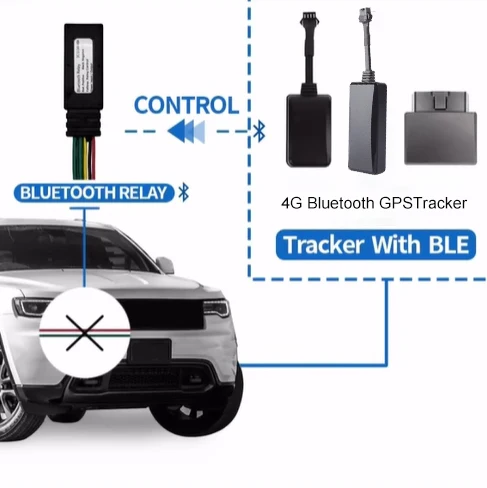 4G+2G Bluetooth GPS Tracker with SOS Microphone Cut Off Fuel for Fleet Management Vehicle Locator 24/7 Realtime Tracking