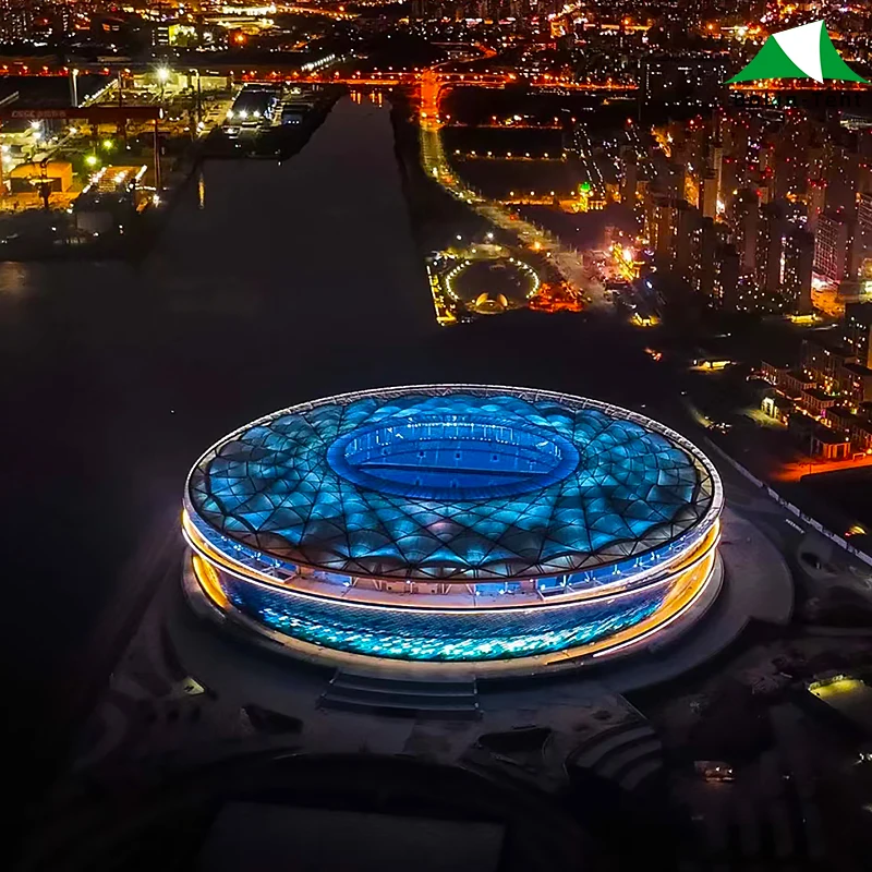 High Quality Prefab Steel Structure Tente PVDF Membrane Structure Court Rooing For Sport Stadium