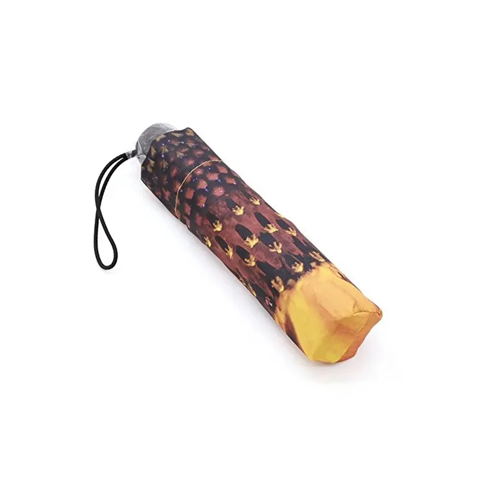 Hot Selling 23Inch 8K Auto Open And Close Full Sunflower Design Print Flower Shape 3 Fold Umbrella