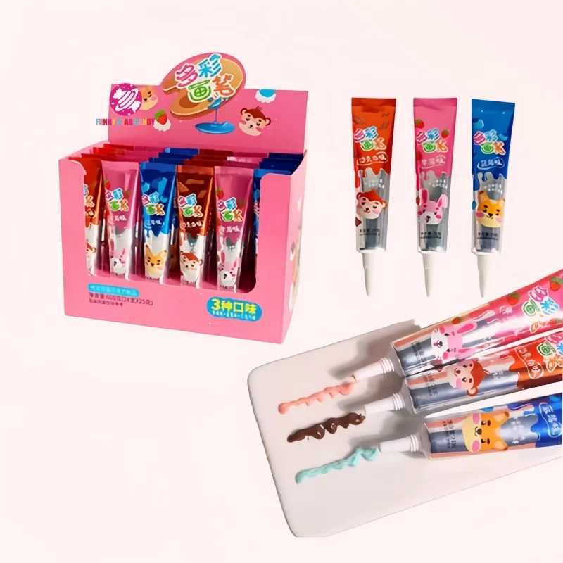 Новый дизайн фруктовый вкус зубная паста ручка в форме сжимаемой шоколадного варенья конфеты красочный сладкий жидкий шоколад