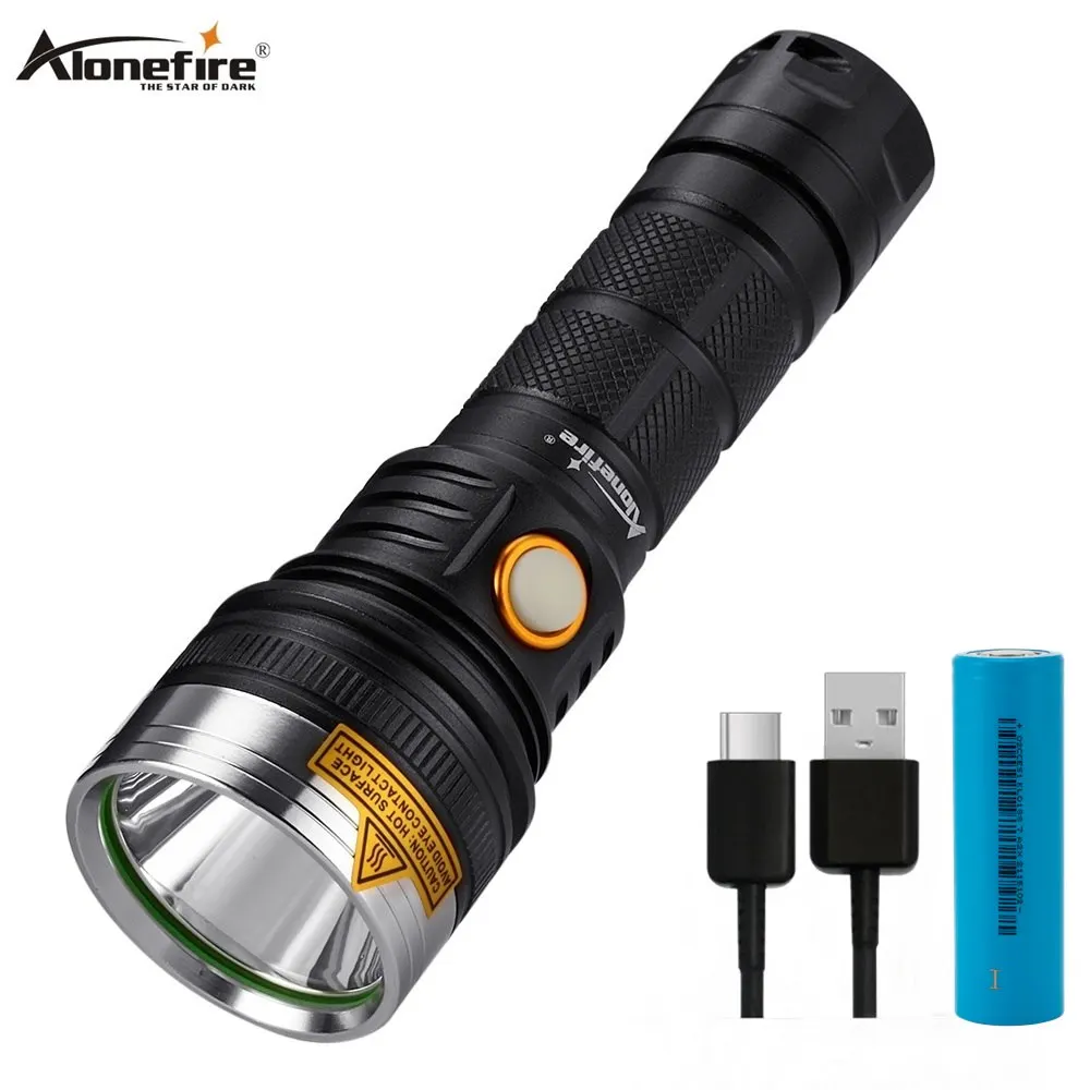  Мощный водонепроницаемый светодиодный фонарик Alonefire X27 T20 10 Вт с USB-зарядкой и аккумулятором