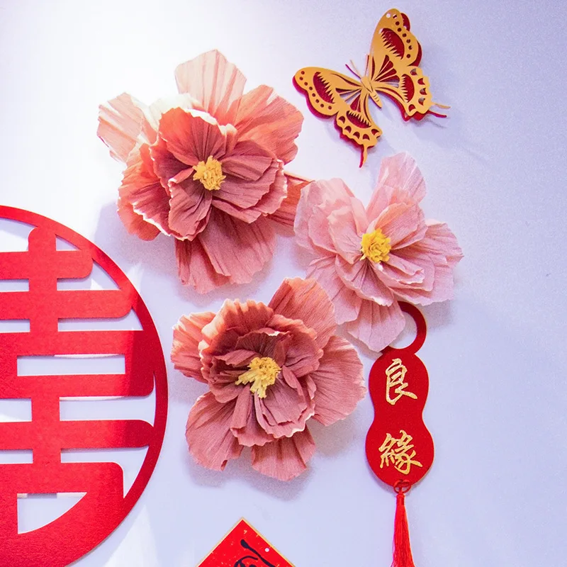 High Quality Handmade Paper Flowers Wedding Stage Road Guidance Silk Flower Wedding Scene Layout