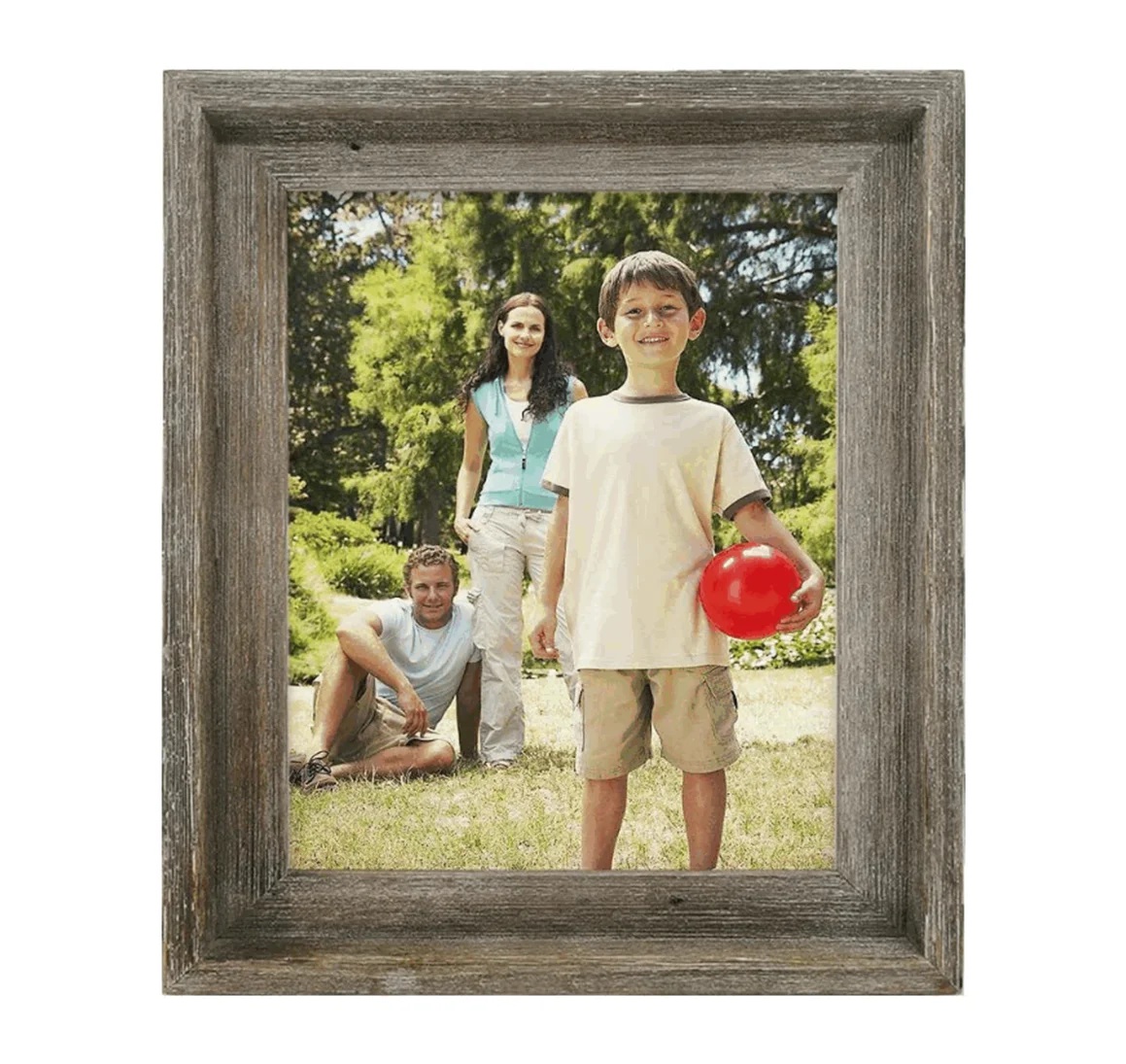 Shabby chic design gray-toned barnwood 11x14 wall mountable home decor hot sale custom frames photo wooden wall