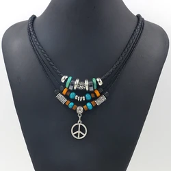 New Jewelry Retro Bohemian National Style Multi Layer Color Wood Bead Necklace Long Fashion Sweater Chain