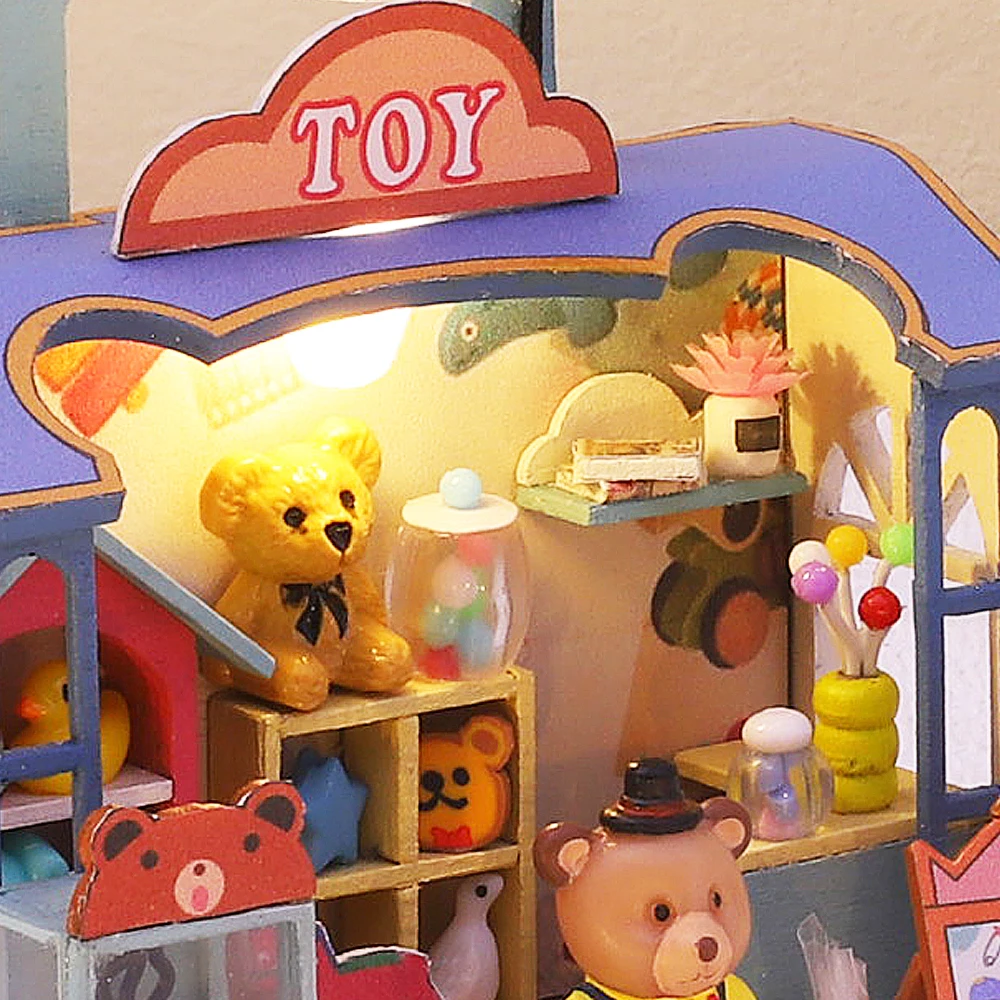 CUTEBEE DIY Miniature Bear Toy Shop Dollhouse for Kids