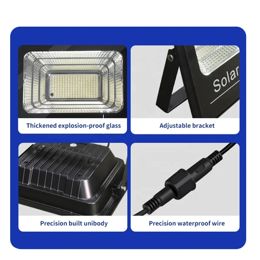 2025 Spotlight Outdoor Garden Flood Solar Led Lighting Lamp Aluminum Solar Cell Light 80 95 New High Power 100 Watt 240 Watts