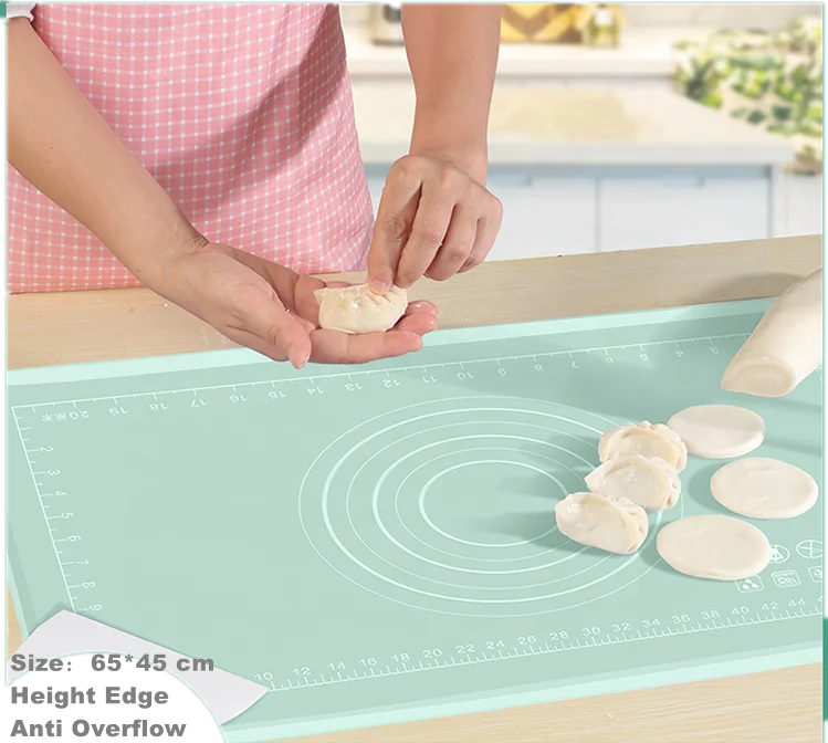 Silicone dough rolling mat Factory outlet store Silicone Baking Mat heat resistant silicone kneading mat with edge