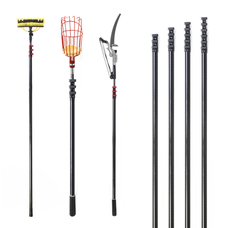 custom carbon extension pole rod for window cleaning 22ft 25ft 3k weave carbon fiber telescopic pole