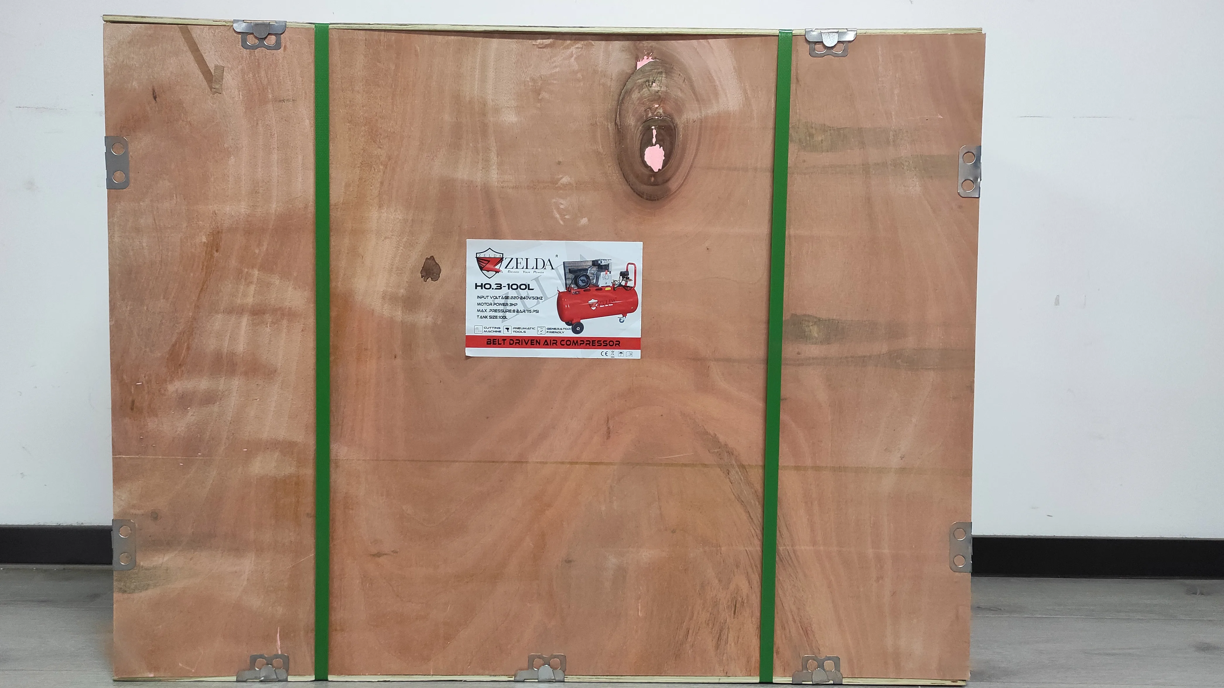 Industrial Compresores De Aire 220V 3HP Belt Driven Air Compressor 100L For Cutter