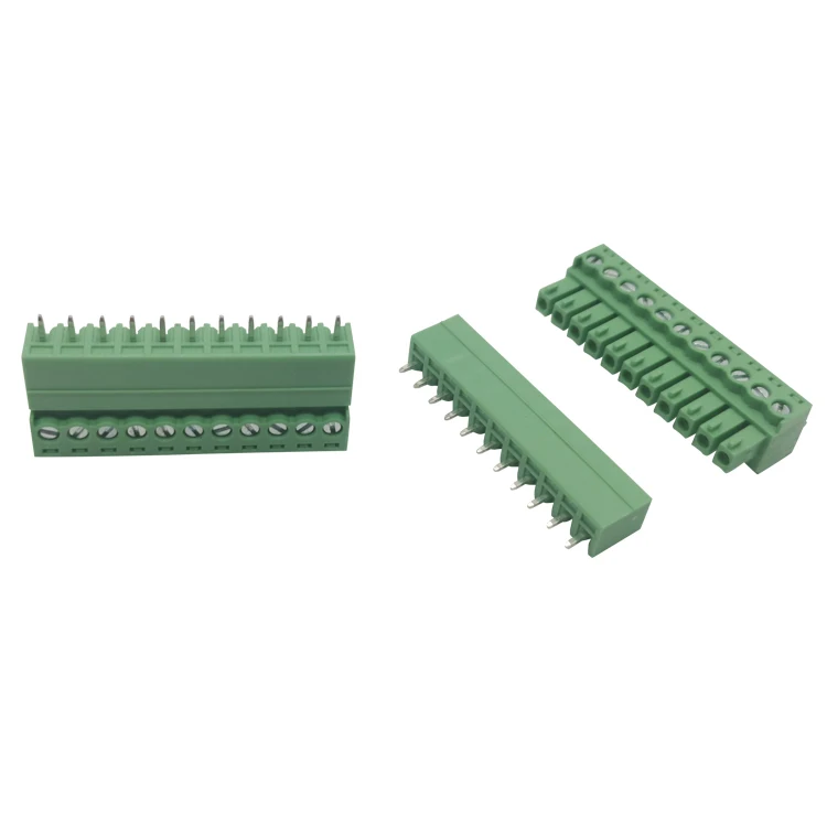 3.81mm pitch 11 pole 11way pcb terminal block Straight Pin header Male and Female Wire to board  screw block terminal connector