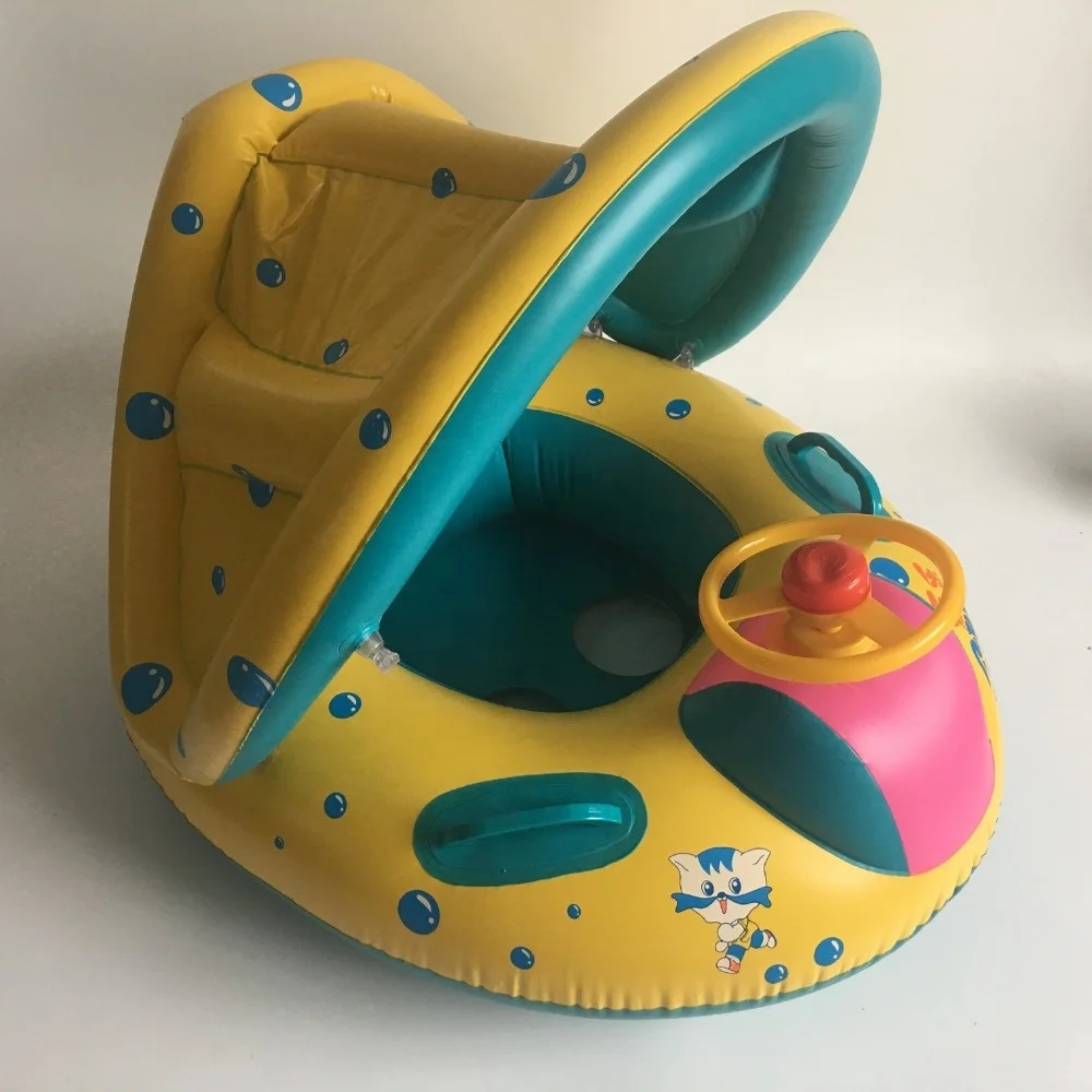Adjustable Sunshade Inflatable Baby Swim Float Seat Boat Inflatable Ring