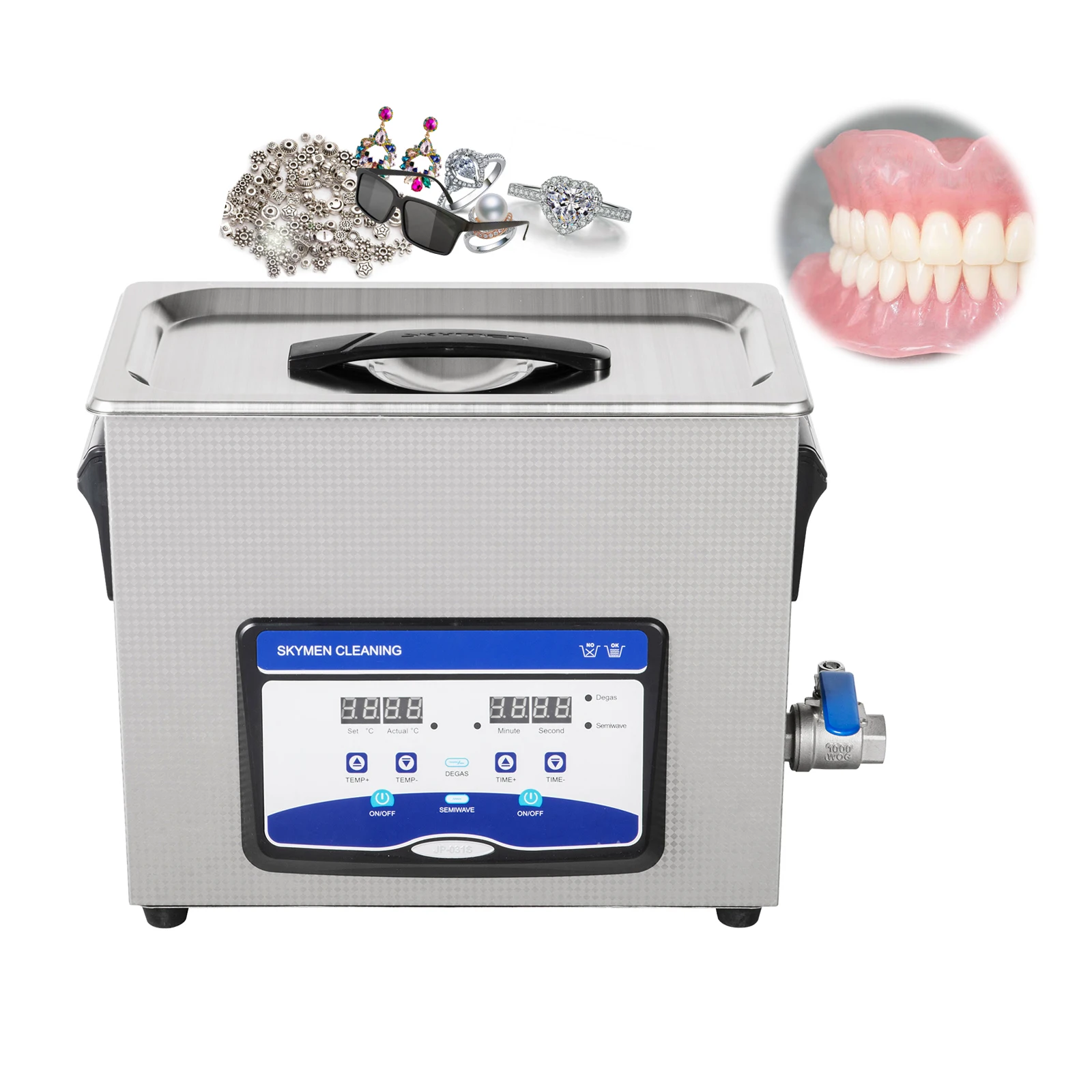 Ультразвуковой очиститель зубов 6,5л профессиональный ультразвуковой очиститель машина подходит для очистки зубных щеток