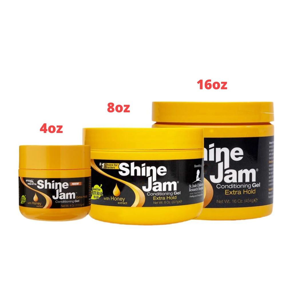 Wholesale Private Label Shine And Jam Hair Gel  Extra Hold Hair Gel Braid Conditioning Shining Curly Hair Twist Firm Braid gel