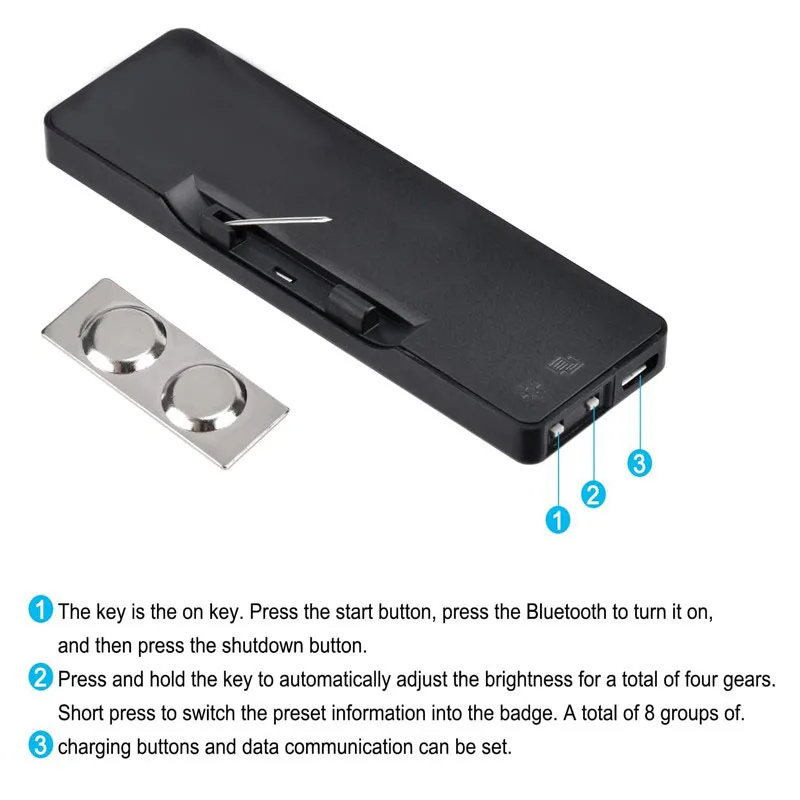 Flexible Programmable Scrolling led screen badge LED Module digital worker id name badge