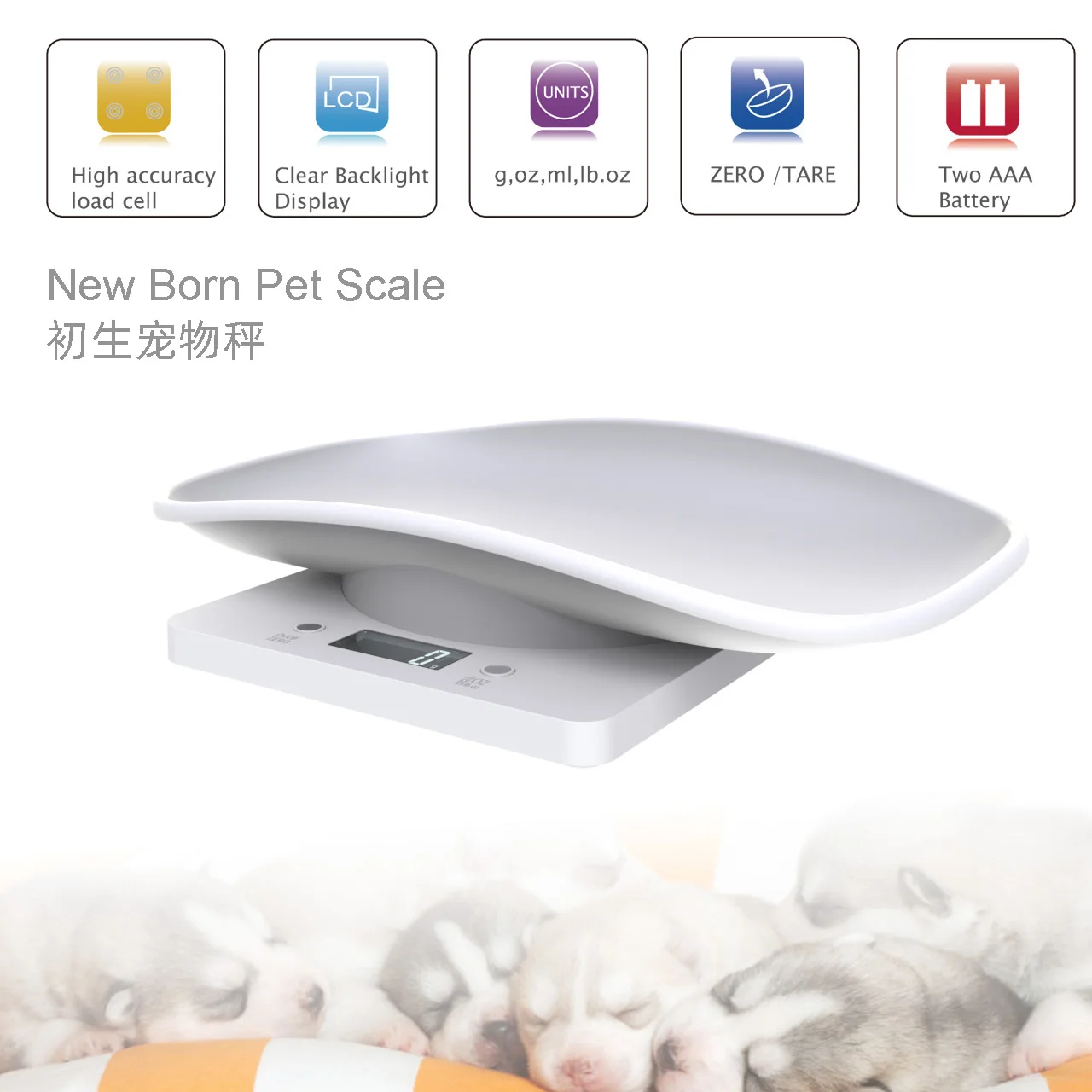 10KG Plastic mini baby pet scale LCD display measuring tool baby pet body  weighing