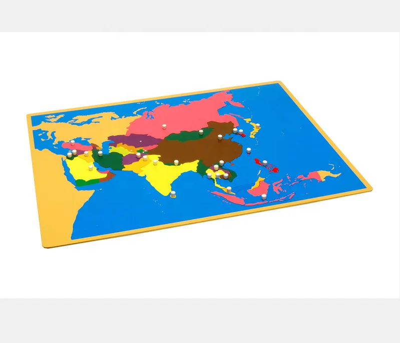 Zhejiang children toy learning kit montessori teaching  materials Puzzle Map of Asia