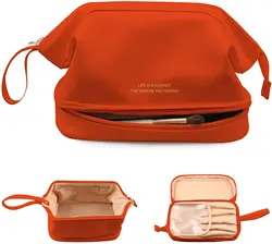 Wholesale Custom Girls Cosmetic Bags Cases Ladies Double Layer Makeup Bag Women Travel Make Up Toiletry Organizer Bags