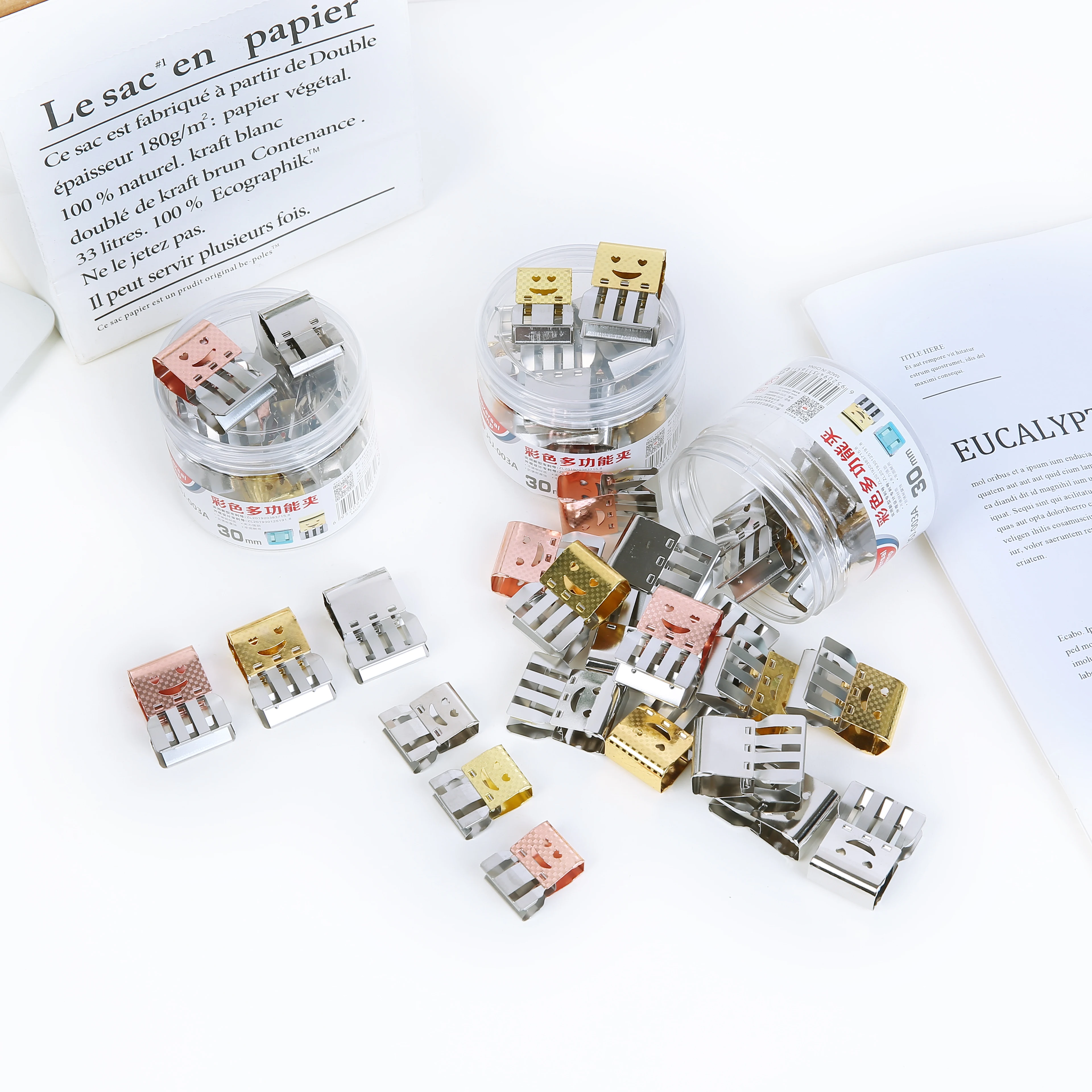 Новое поступление, несколько способов использования, металлический зажим для бумаги, настраиваемый