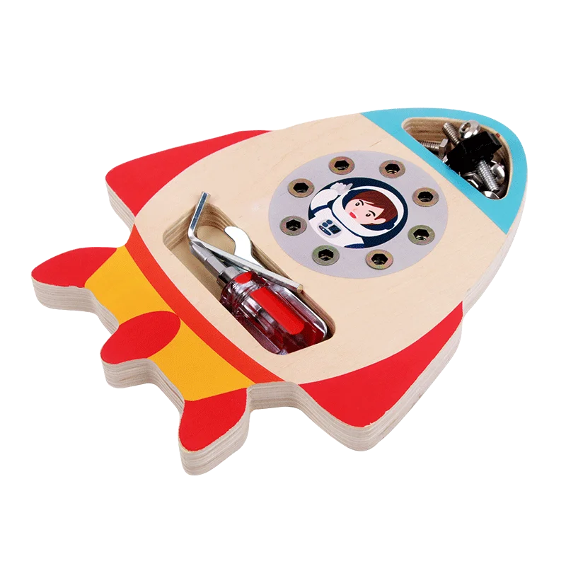 Early education toys Baby Mock Rocket model nut repair wood screw set Disassembly toy 5 7 year old boy gift