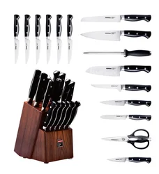 Manufacturer 16pcs Super Sharp Stainless Steel Kitchen Chef Knife Set With Wooden Block