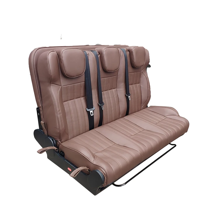 Three-person Car seat rear luxury bus mpv seat for rv interior folding bench seating can move forward