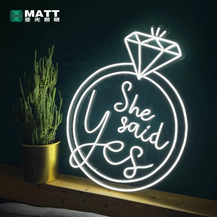 Custom Wedding Neon Sign She Said Yes Led Letters Neon Lights Outdoor Sign for Wall Window Hanging Party Events Wedding Decor