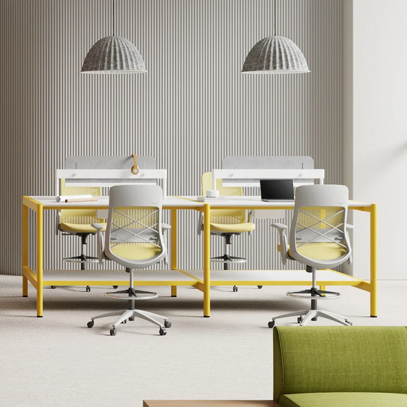 Meetco new design furniture open office area 4 people table computer partition cubicle office workstation desks
