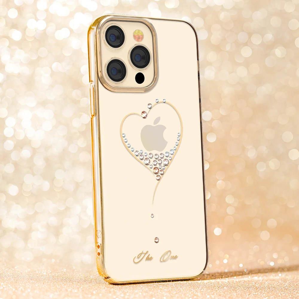 Kingxbar Clear Bling Protective Cover Gold Plated Phone Covers Luxury Series Phone Case for iPhone 13 Case
