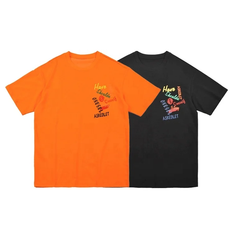 Professional Print T-shirt Manufacturer Add Custom Logo Embroidery T-shirts For Men 100% Cotton