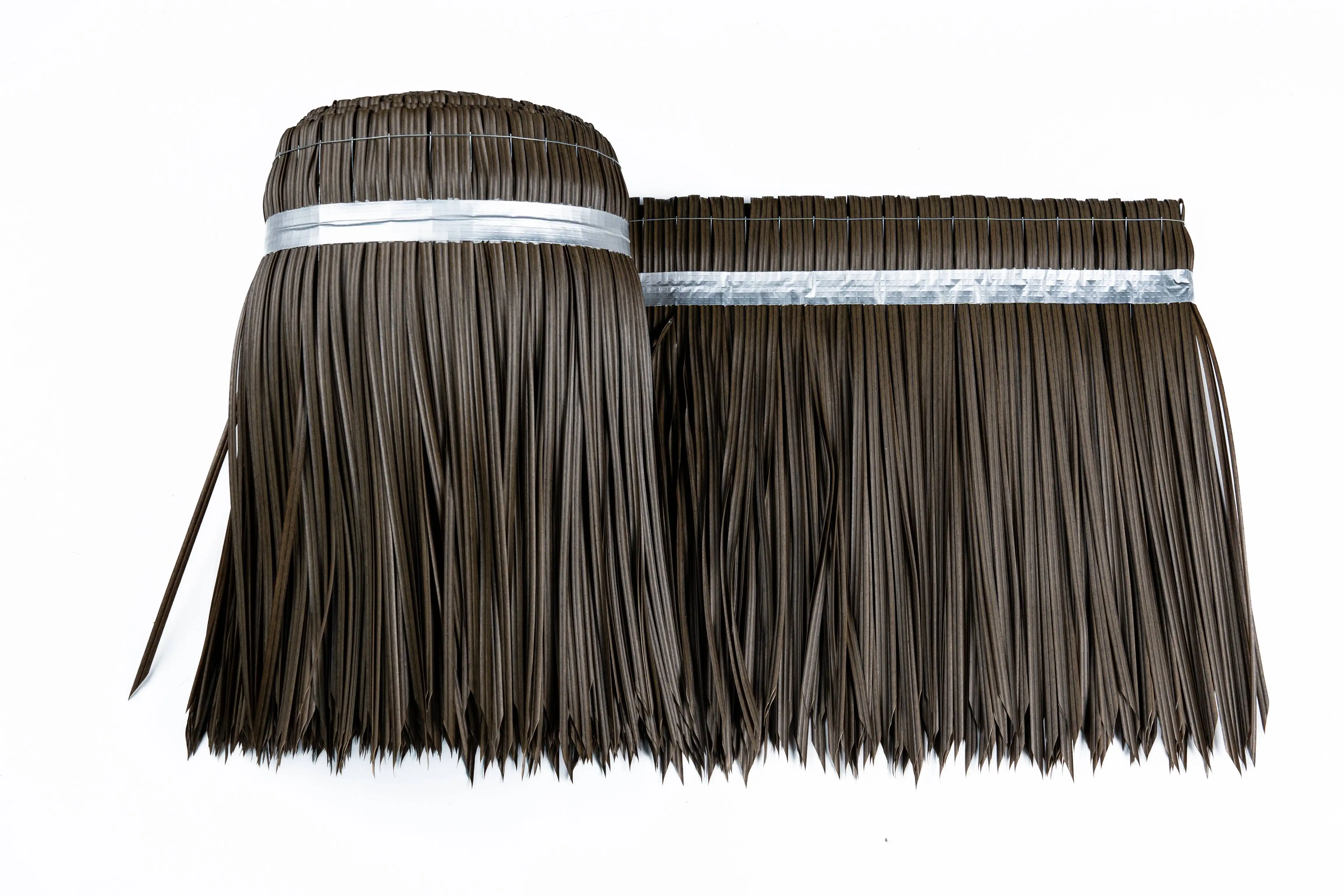 Good Quality Ecofriendly Fire Resistant Pe Pvc Thatch Roof Synthetic Plastic Artificial Thatch Roof Tiles