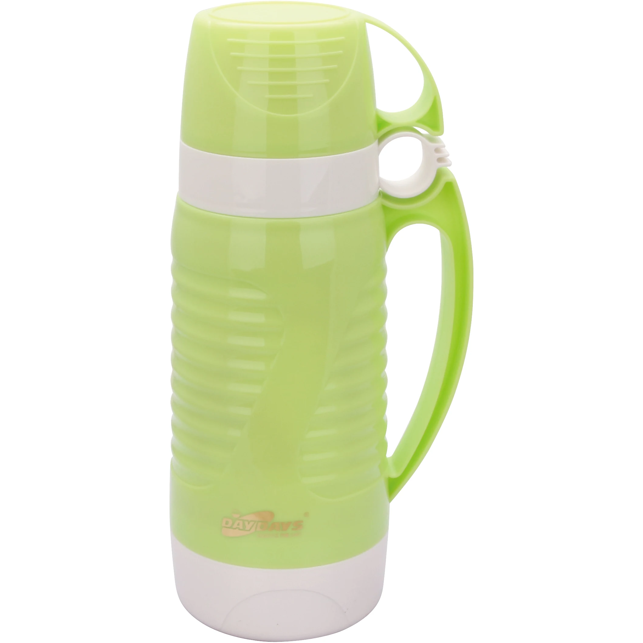 PP Plastic Body Glass Refill Inside Thermos with Two Cups Water Bottle vacummflask