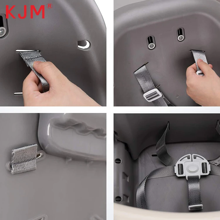 KJM Baby Product Accessories Nylon Plastic Material Replacement Stroller Seat Belt 5 Point Harness High Chair Strap