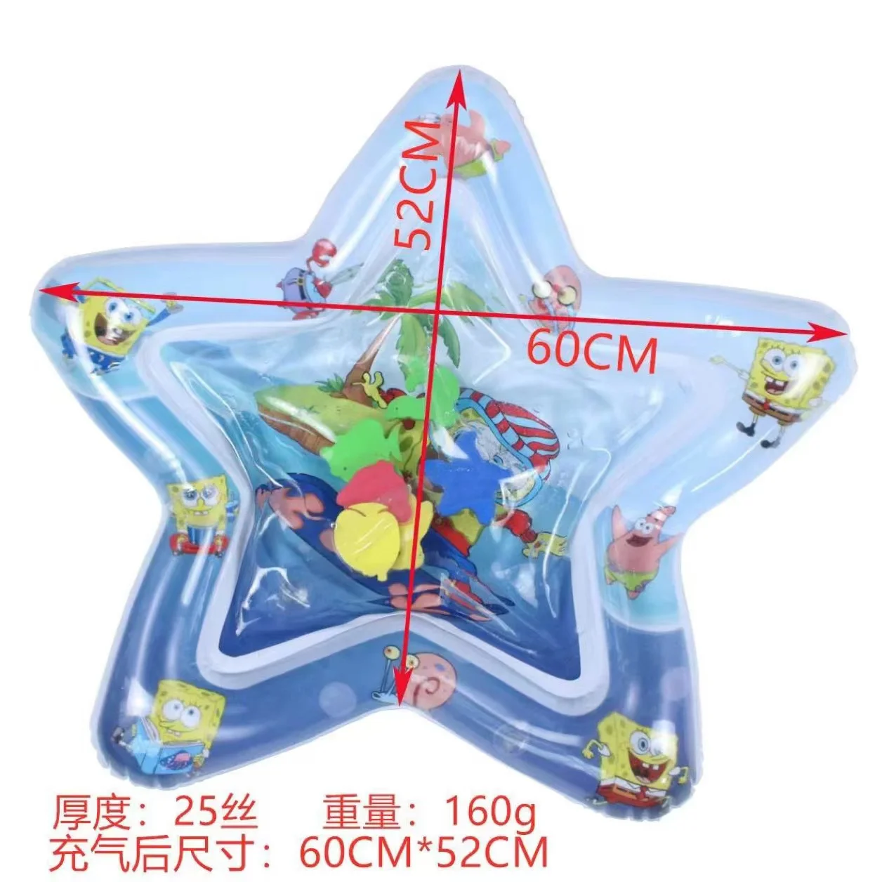 Hot Selling Tummy Time Baby Water Mat Baby Toddler Girl Inflatable Play Mat Floating Tummy Time Toys Eco PVC 2022 CN;GUA