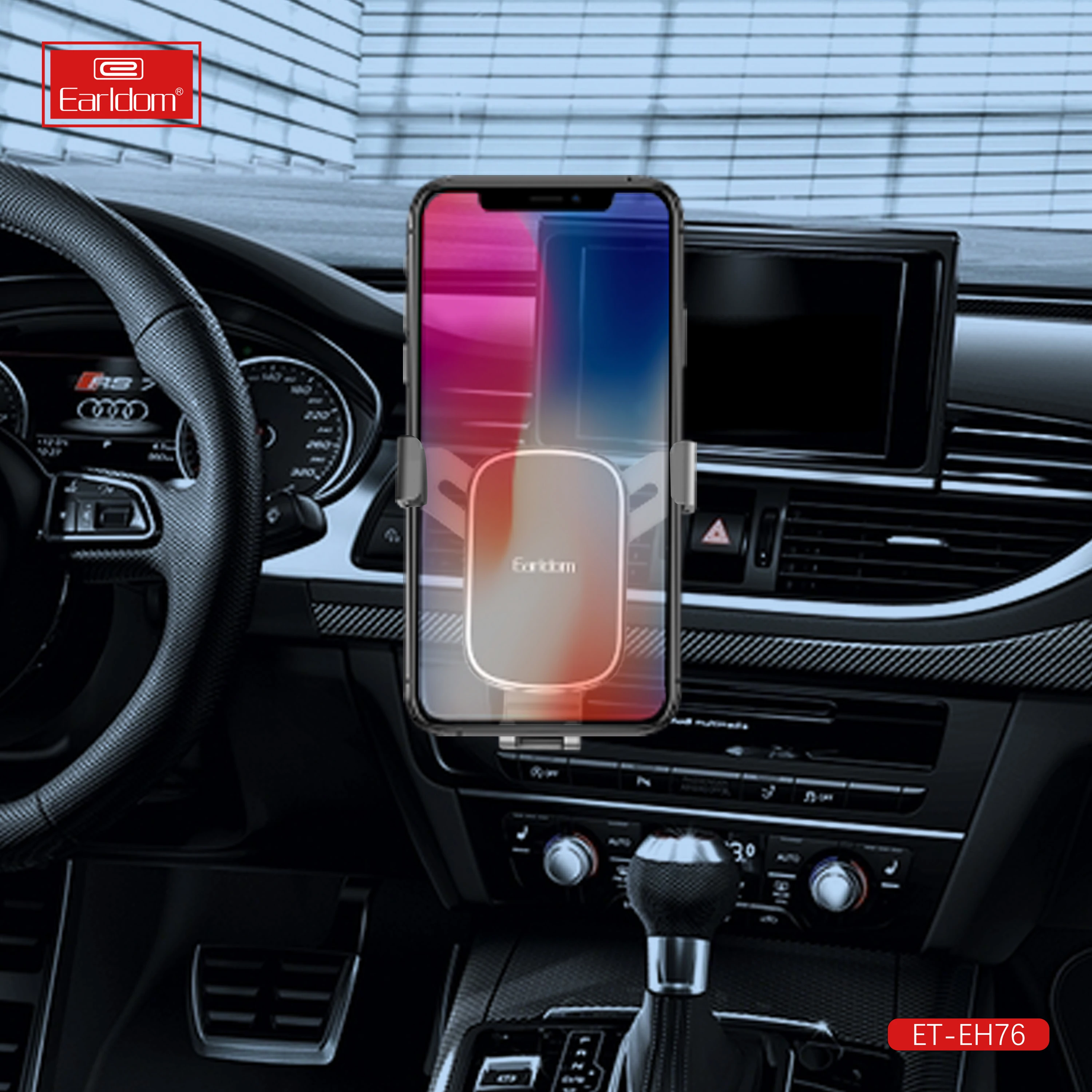 Earldom, устанавливаемое на вентиляционное отверстие в салоне автомобиля гравитационный Автомобильный держатель для мобильного телефона регулировка угла закаленная стеклянная панель автомобильный держатель для телефона на магните