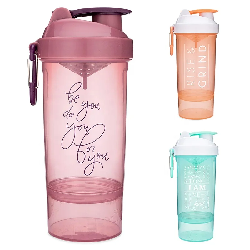 Smart Shaker Bottle Custom logo 27 Ounce Protein Shaker Cup with Mixer Net Attachable Container Storage Perfect Fitness Gift