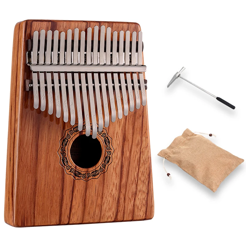 Hluru Kalimba Musical Thumb Piano Instrument 17 Keys Wood Finger Piano KG17-RedRosewood