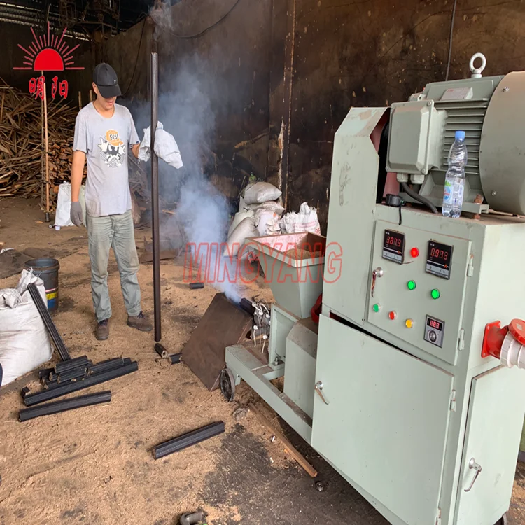 Screw Press Small Corn Stalk Cow Dung Charcoal Biomass Wood Sawdust Briquettes Making Machine