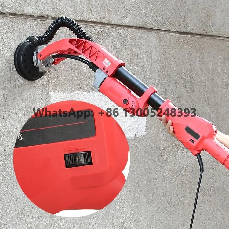 125mm Portable Power Sanding Tools Handheld Long Handle Electric Drywall Sander for Concrete Cement Putty Lime Wall Grinding