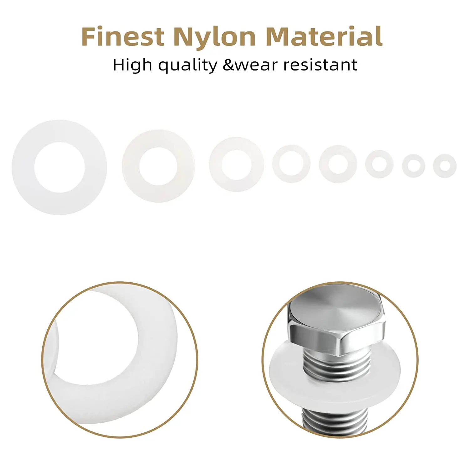 M2 M2.5 M3 M4 M5 M6 M8 M10 White Nylon Flat Washer Plastic Wahsers