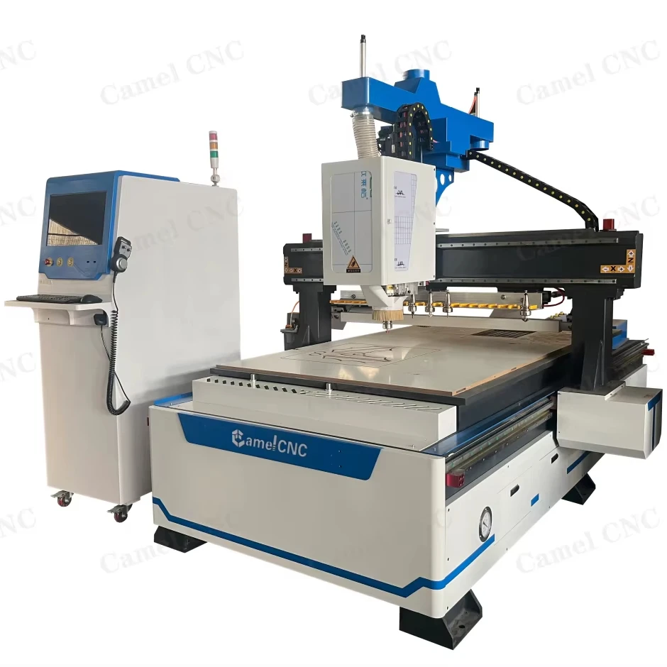 Atc Linear Woodworking Machine Cnc Router 1325 With 10 Pieces Automatic Tool Changer Cnc Router Machine
