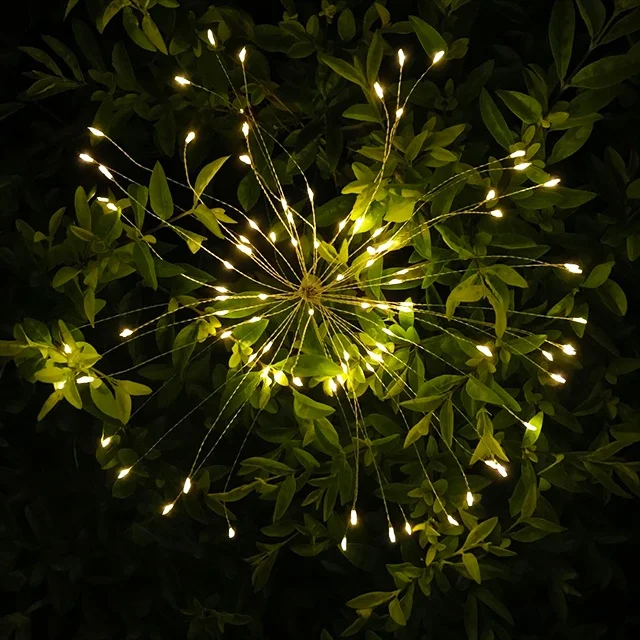 Solar Power diwali Wedding Decoration Christmas Starburst LED Fireworks Tree String Lights