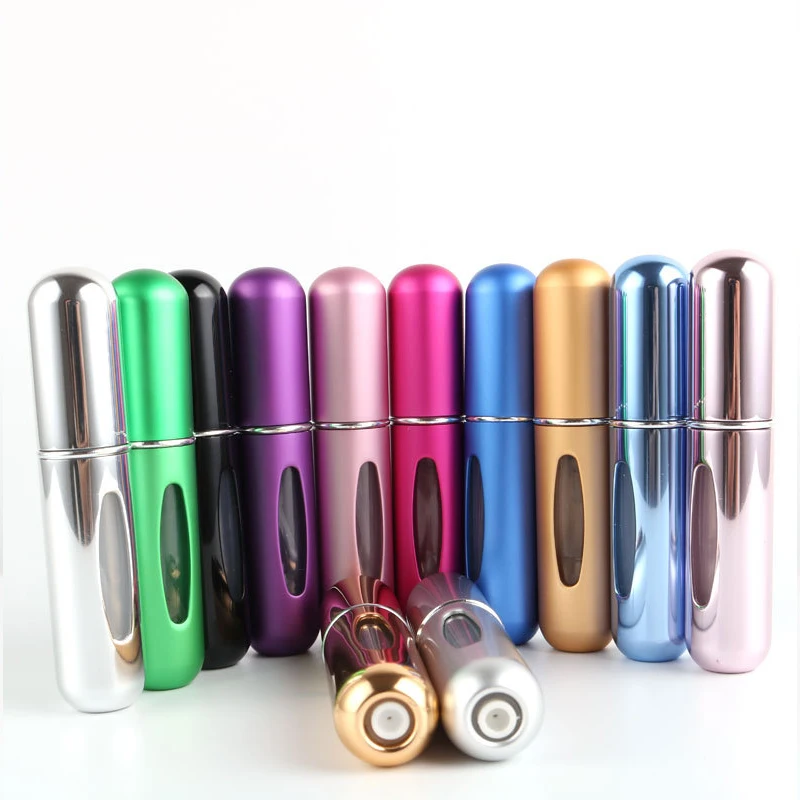 Stock Bottom Filling 5ml Mini Refillable Perfume Bottle Travel Size Colorful Spray Bottle Pump Perfume Bottle
