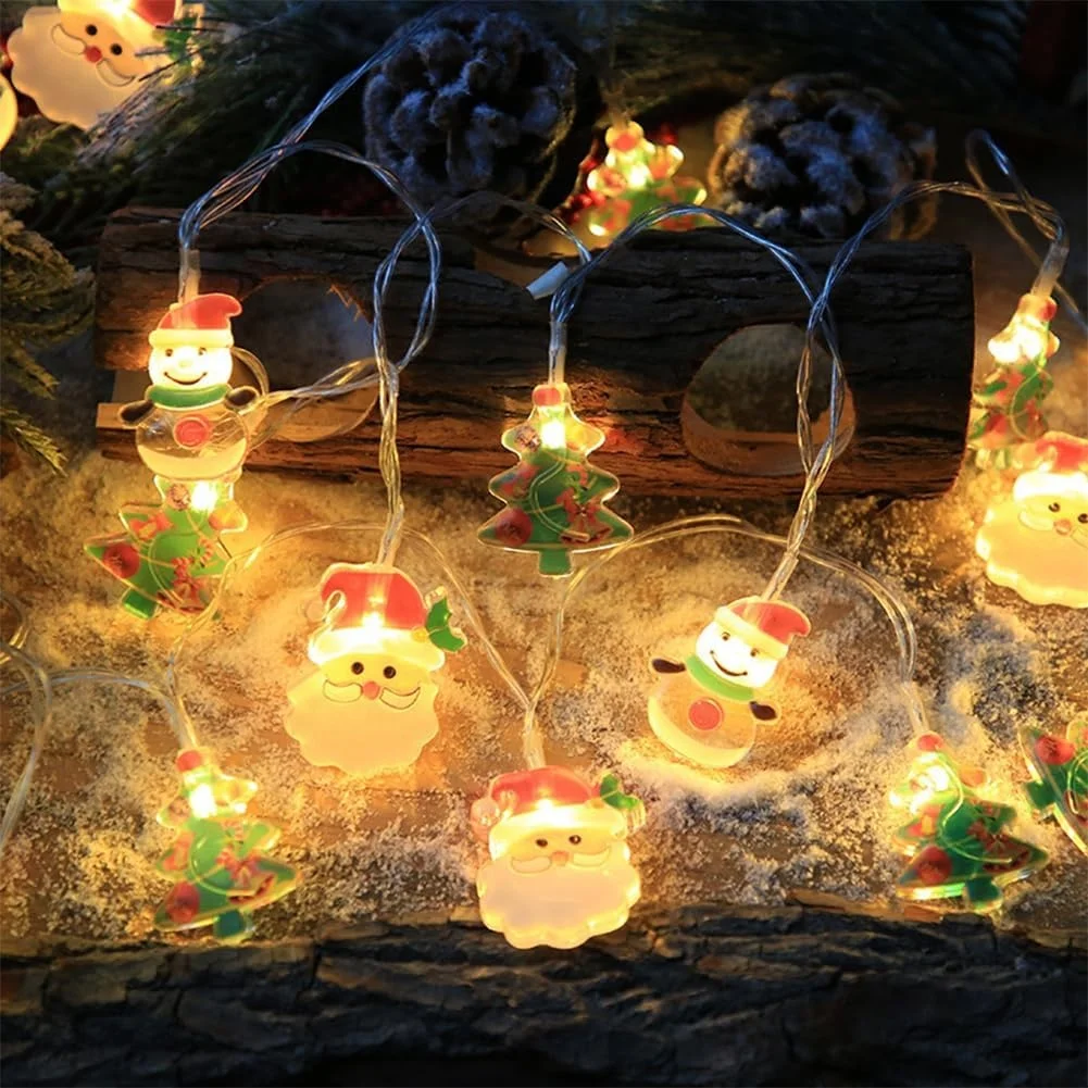 Santa Claus Christmas String Lights Snowman Xma Tree LED Lights string for Holiday Party Decoration