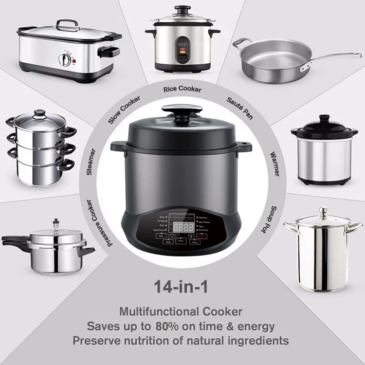 1000W New Design Smart Multi Electric Pressure Instant Cooker Hot  Pot For Kitchen