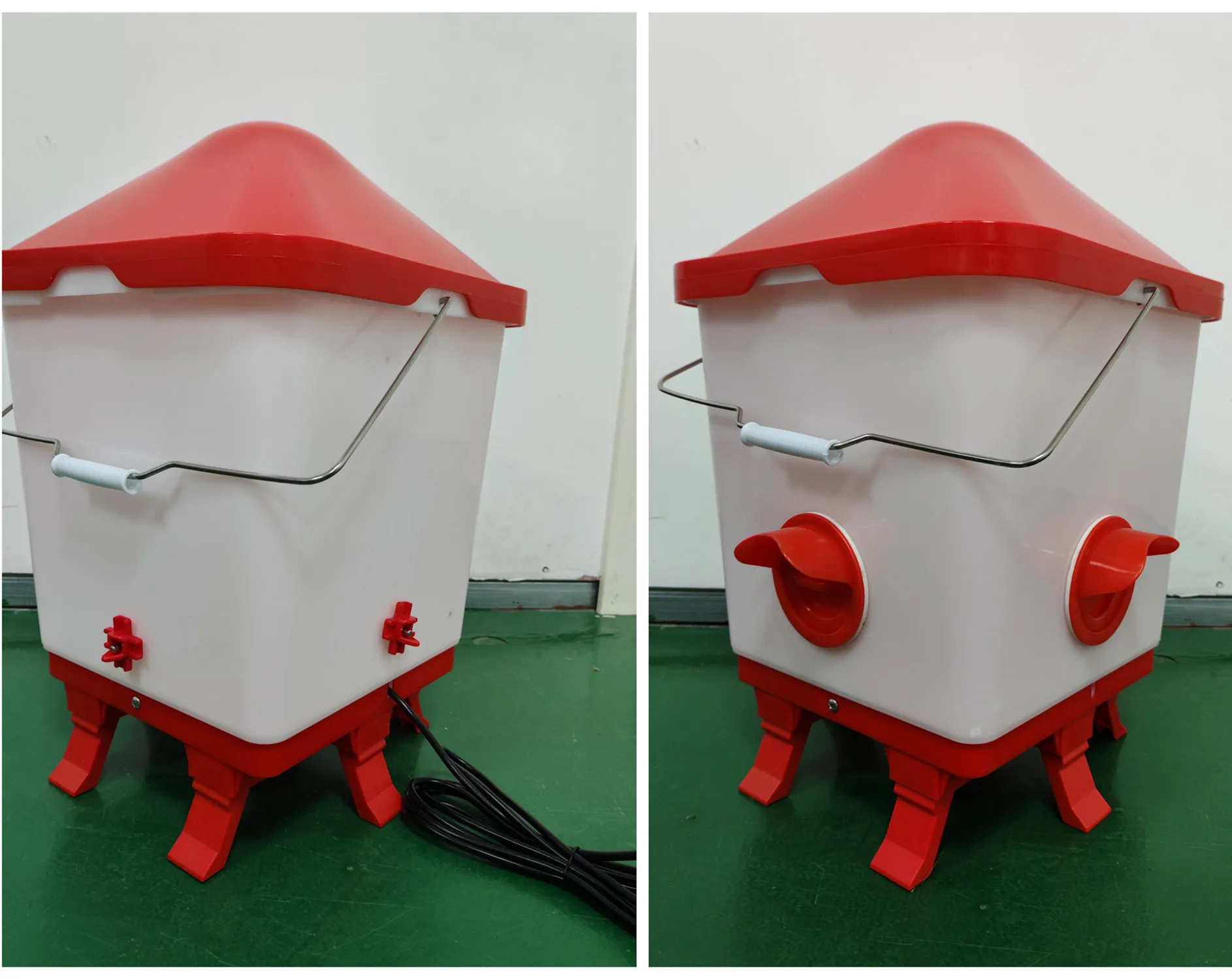 Heated Poultry Plastic No Waste Water Proof Chicken Feeder And Waterer Kit Chicken Feeder And Drinker With Adjustable Legs