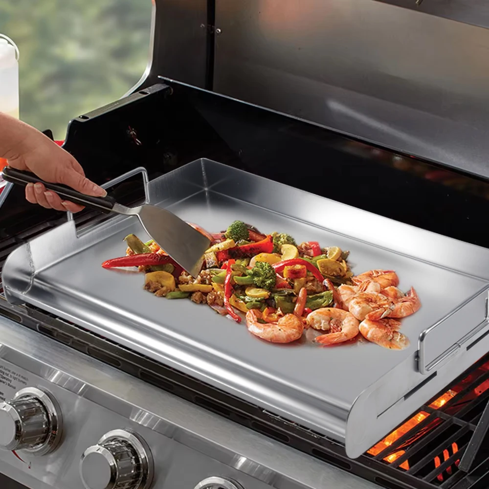 Universal rectangle Stainless Steel Griddle gas Flat Top Plate griddle for gas grill outdoor