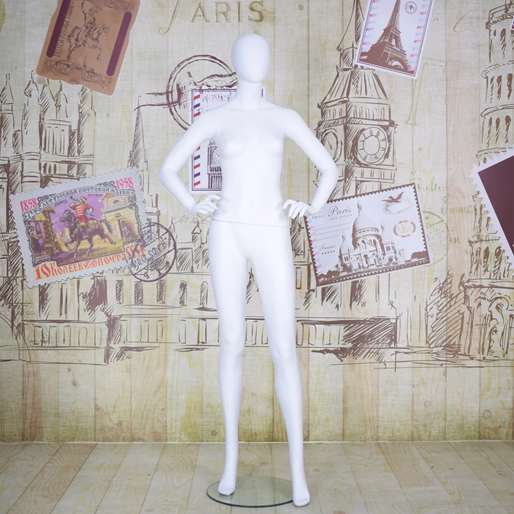 Fashion Full Body Matte White Dress Forms Adjustable Abstract Female Mannequins